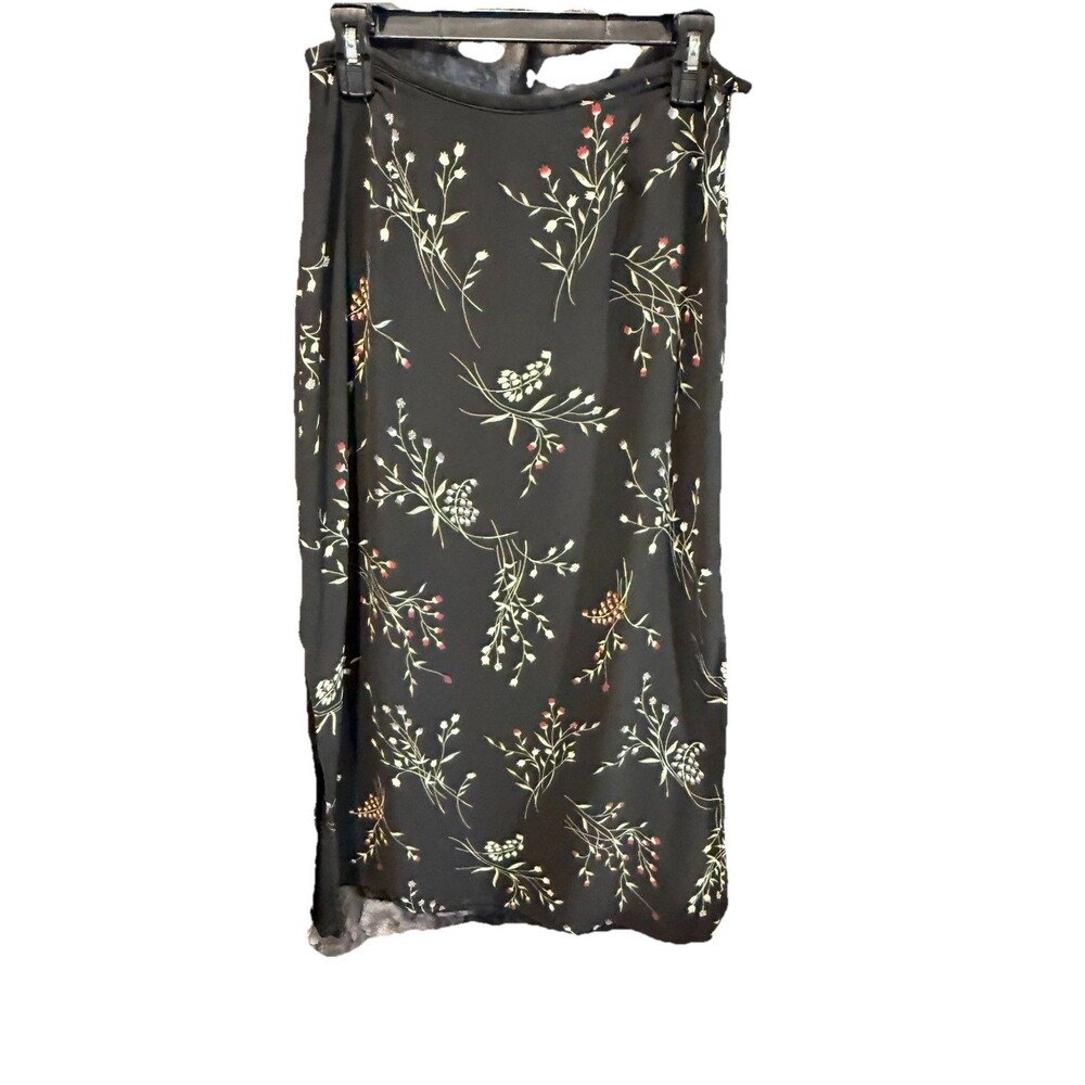 Kathie Lee Collection Black Floral Maxie Skirt. Women's 10